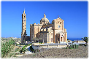 Die sogenannte Ta'Pinu Kirche auf Gonzo, in Malta.