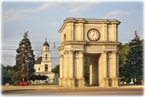 Ein Denkmal in der Stadt Kishinev.