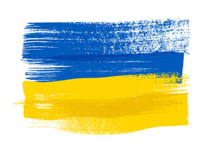 Blau-Gelbe Flagge der Ukraine.