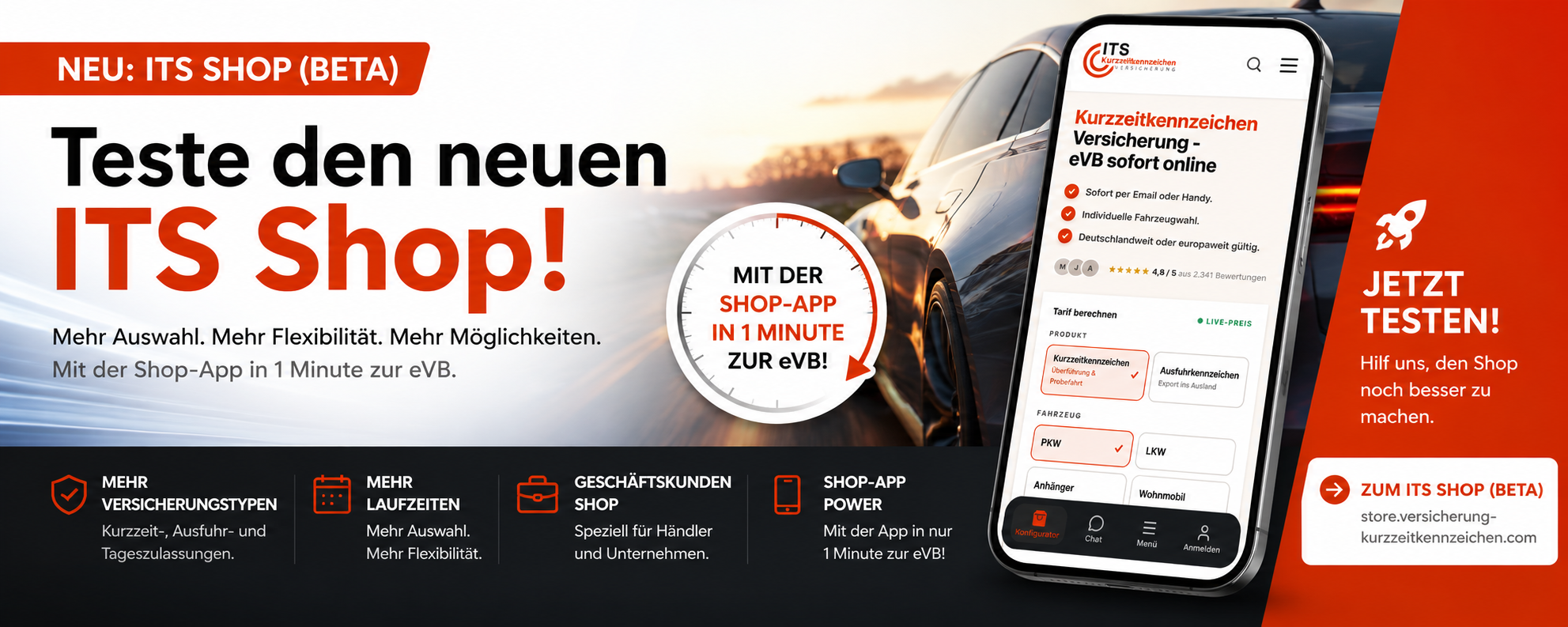 ITS Versicherung Kurzzeitkennzeichen Shop